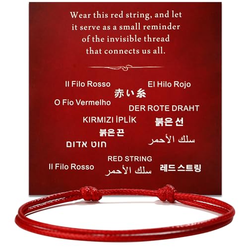 DEWEN Red String Bracelet for Men and Women Adjustable Handmade Red Cord Bracelet Minimalist Couples Friendship Bracelet Symbol of Luck Protection and Love Meaningful Gift for Women