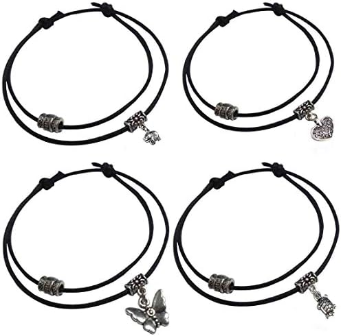 GURJARI JEWELLERS Adjustable Black Thread Anklet with Oxidised Beads For Girls