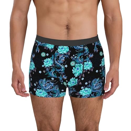 Woezkex WXBOXERBRIEFS-#H4J2KVOUH23W8RZ7AR Light Blue Flowers Cool Dragons Floral Boxer Briefs thumb #8