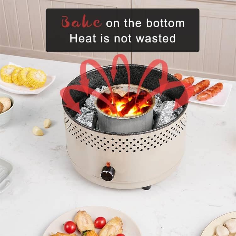 Gril BBQ Portable Sans Fumée Style Japonais - En Aluminium, 37x20x16 Cm, Antiadhésif - Pour Intérieur, Camping, Jardin