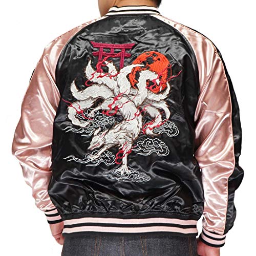 【スカジャン】和柄　刺繍　花柄　総柄　ゴールド　鳥　ボタニカル　激レアP4 スカジャン】和柄刺繍花柄総柄ゴールド鳥ボタニカル激レアP4