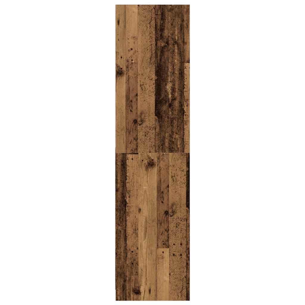 Szafa na ubrania o wyglądzie starego drewna 50 x 50 x 200 cm, materiał drewnopochodny z drzwiami przesuwnymi i miejscem do przechowywania do sypialni, korytarza, pokoju dziecięcego i pokoju