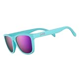 Electric Dinotopia Carnival Polarized Sunglasses, Medium Sized (OG), Light Teal Solid Frames with Purple Mirrored Reflective Lens, UV400 Protection, No Slip, No Bounce