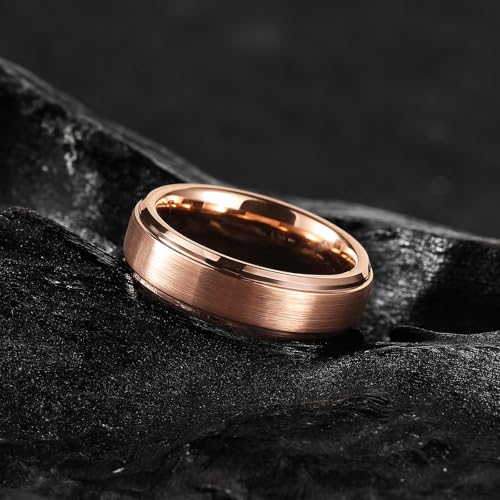 Image of King Will Classic Tungsten Wedding Band for Men, 6 /7 /8 /9 /10mm Widths, Polished Finish Step Edge Matte Rings Comfort Fit
