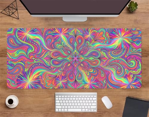 Mouse pad XXL de diseño étnico para organizar tu zona de juegos, oficina en casa o escritorio