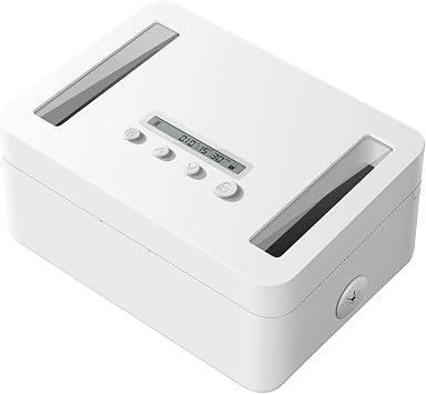 VAYDEER Time Lock Box with Timer, USB-C Backup Power, Child Lock, White