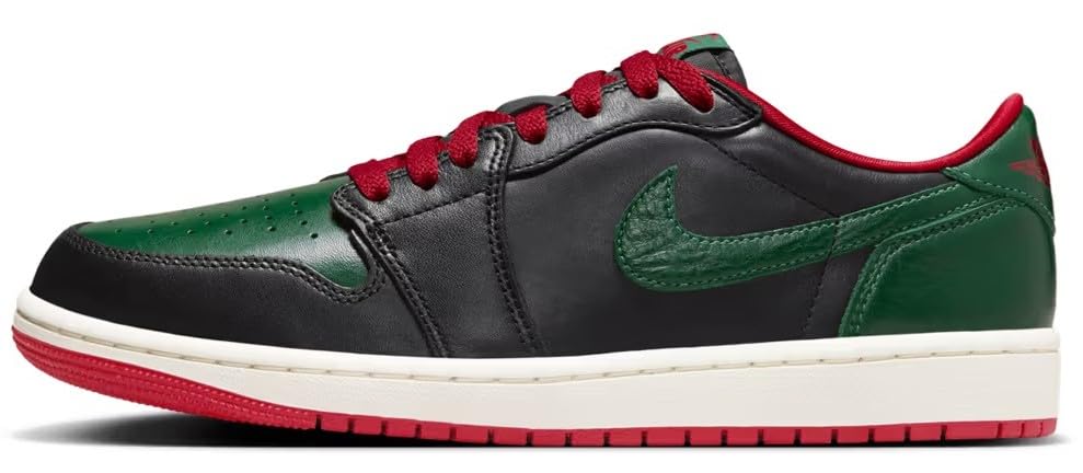 NIKE Jordan Women's 1 Retro Low OG Black/Gorge Green-Varsity Red (CZ0775 036) - 11