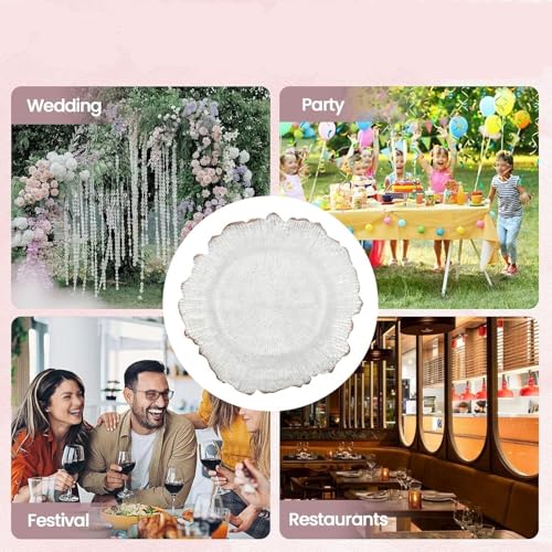 Platos decorativos cargadores redondos 13" Rose Gold set 25 miniatura 4