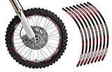 Dirt Bike Rim Protector Decal Kit for 19 and 21 Inch Wheels By Allmotorgraphics No2119 Red