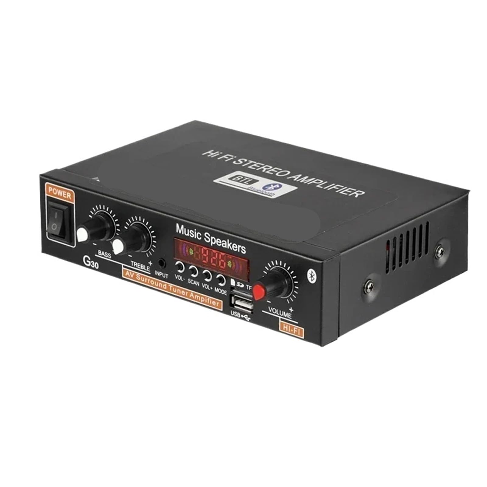Amplificatore 45Wx2 canali 2.0 digitale for auto domestica potente Bluetooth HiFi stereo subwoofer AMP Per l'home cinema
