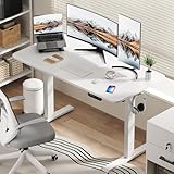 MXDESIKU Escritorio Elevable Eléctrico 100x60cm,Ajuste de Altura con Rueda,Escritorio de Pie para Oficina en Casa, con...