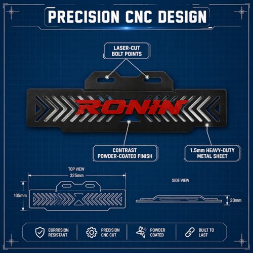 Image of Bike Radiator Grill Guard with Logo Black Red for TVS Ronin Model 1
