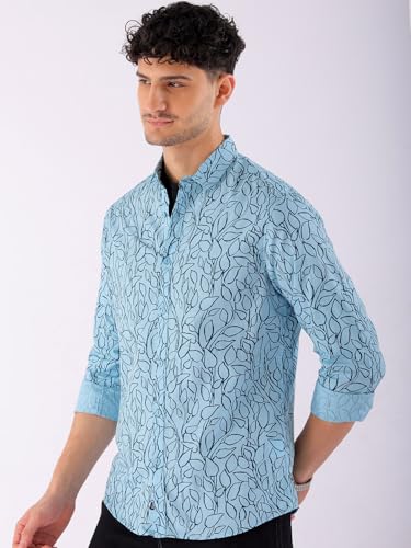 Image of The Indian Garage Co Men Cotton Regular Fit Full Sleeves Spread Collar Casual Shirt