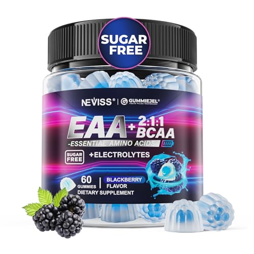EAA Gummies Supplements All 9 Essential Amino Acids Supplement BCAA Amino Acids Gummies for Men WomenBranched-Chain Aminos & Electrolyte Hydration GummiesGluten Free Raspberry Flavor Vegan 60ct