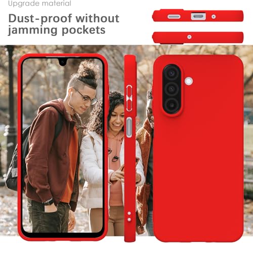 Image of YATWIN Silicone Case for Samsung Galaxy A17 4g /5g, Soft-Touch, Shockproof, DustProof, Antiskid Phone Cover for Samsung Galaxy A17 4g /5g - Red