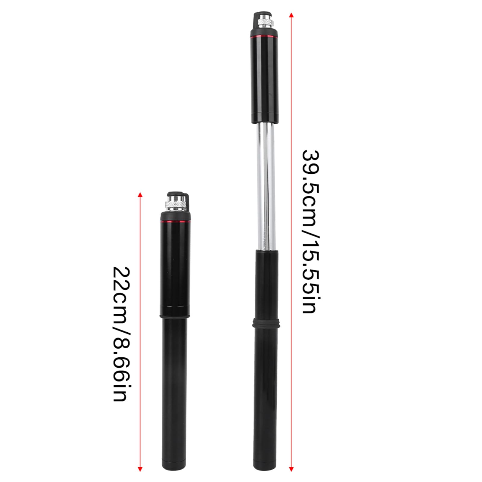 Inflator rowerowy przenośna wysokociśnieniowa minipompa ze stopu aluminium z dokładnym barometrem do jazdy na rowerze sporty na świeżym powietrzu 22cm 150PSI