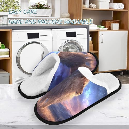 Purple Lion Clouds Slippers For Women Men Soft Memory Foam Non-Slip Animal Winter Indoor House Shoes Travel Slipper3