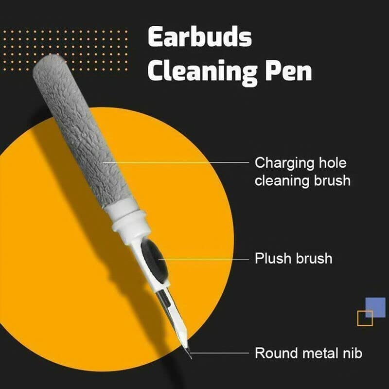 Image of Bluetooth Earbuds Cleaning Pen Tool /Kit for Airpods, 3 in 1 Multifunction and Soft Dust Removal Brush Pen, Earwax, Earphones, Case, Keyboards, Camera, Mobile Phone Etc
