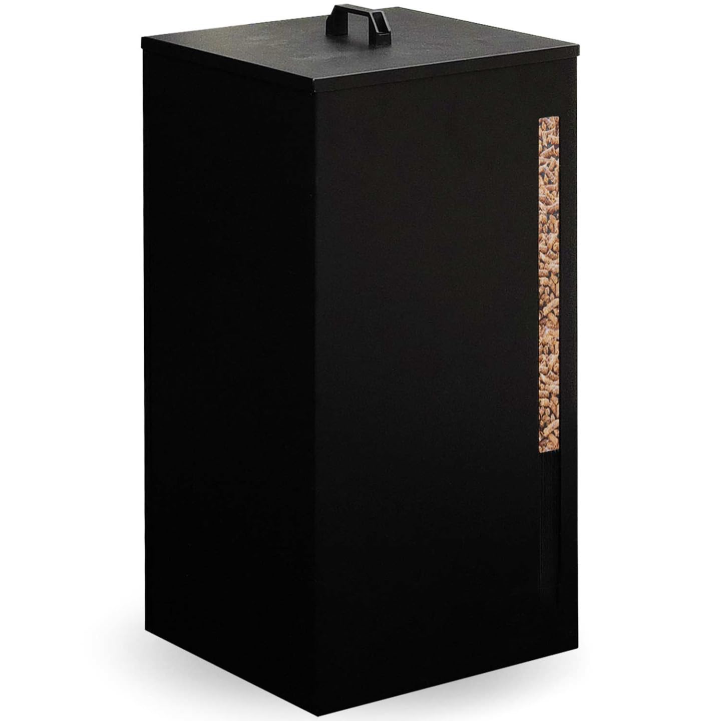 IDMarket - Depósito de gránulos 45 kg Negro Almacenaje de pellets 36 x 36 x 76 cm