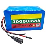 BUBANDI Batería de Iones de Litio para Bicicleta eléctrica, 24V, 30Ah, para Patinete eléctrico con Motor de 50W-500W, con BMS y Cargador