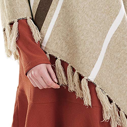 Mud Pie Womens Westin Tassel Poncho Wrap Viscose Yarn Dyed3