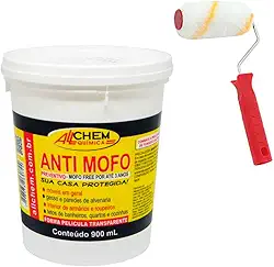 Kit Anti mofo Preventivo 900ml Allchem + Rolo Lã Sem Respingo Pintura Roma
