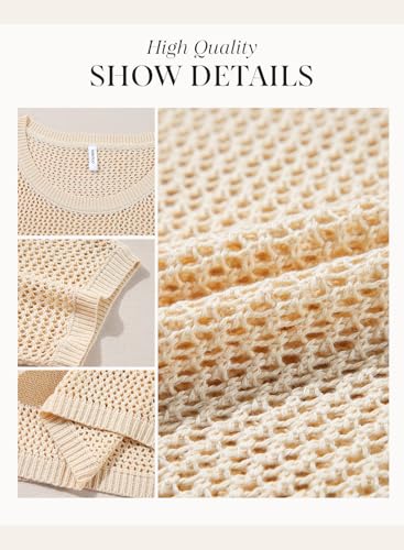 Image of Dokotoo Womens Floral Fashion Summer Tops 2026 Short Sleeve Crochet Sweaters Swimsuit Cover Ups Lightweight Knit Pullover
