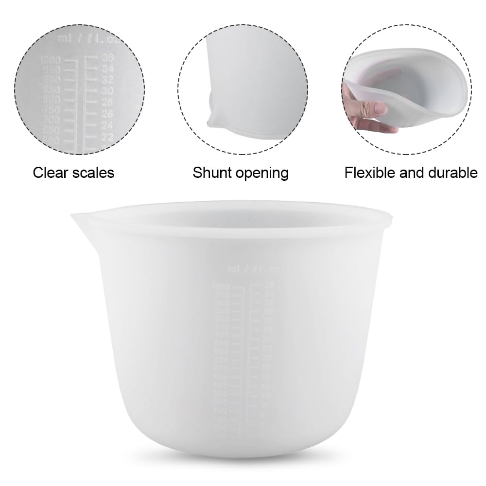 Set di misurini flessibili in silicone per resina epossidica, burro