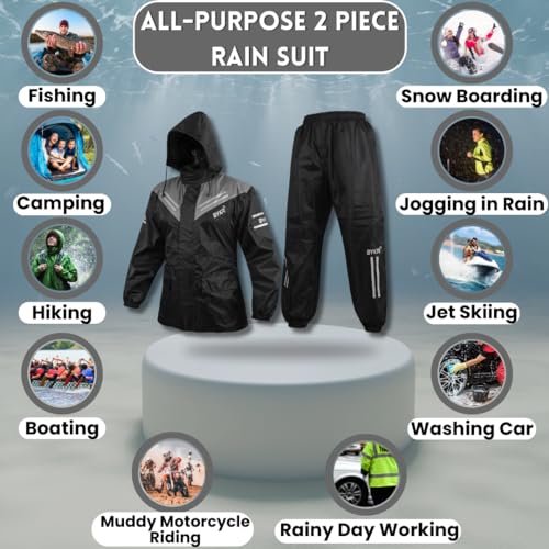image for BYKR Waterproof Outdoors Motorcycle Rain Suits for Men & Women Cycling