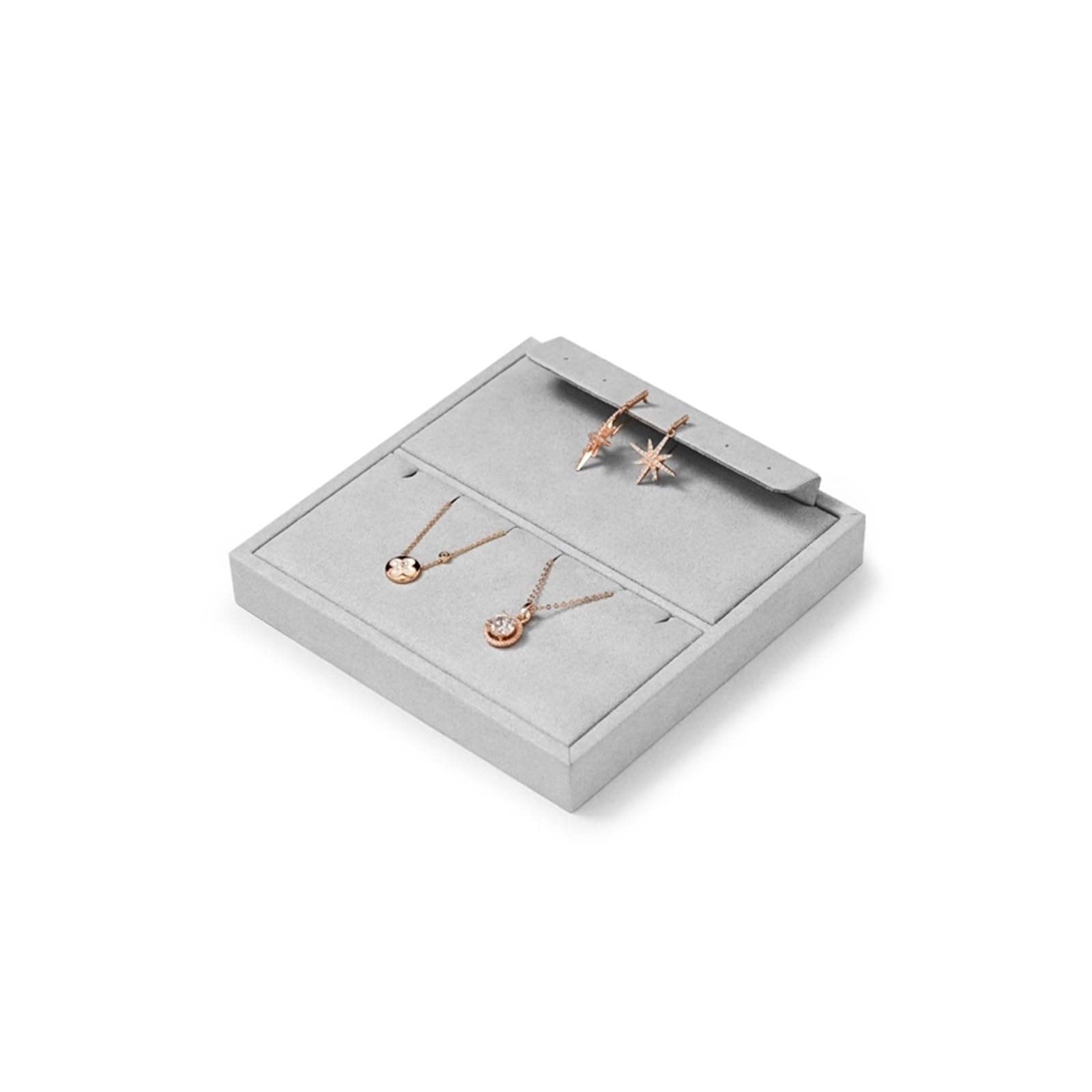YGMNQAL Velvet Jewelry Tray Display Trays Grey Velvet Jewelry Display Tray For Ring Earrings Bangle Necklace Tray Organizer Jewelry Display Tray Grey