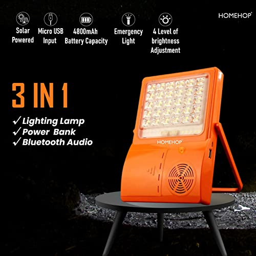 Homehop Solar led Lights for Home Outdoor Indoor Garden Emergency Portable Rechargeable Waterproof Camping lamp with Mobile Charging , Bluetooth Speaker
