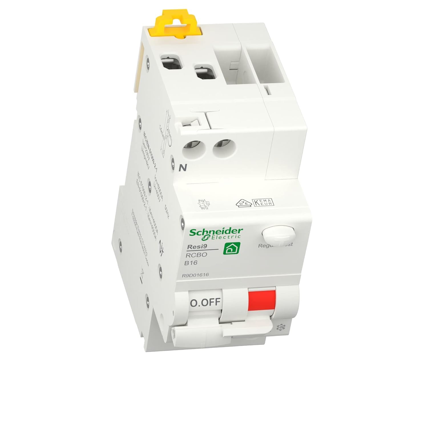 Schneider Electric FI LS RESI9 1P+N 16A B 30MA TYP A 6KA, R9D01616, Gris
