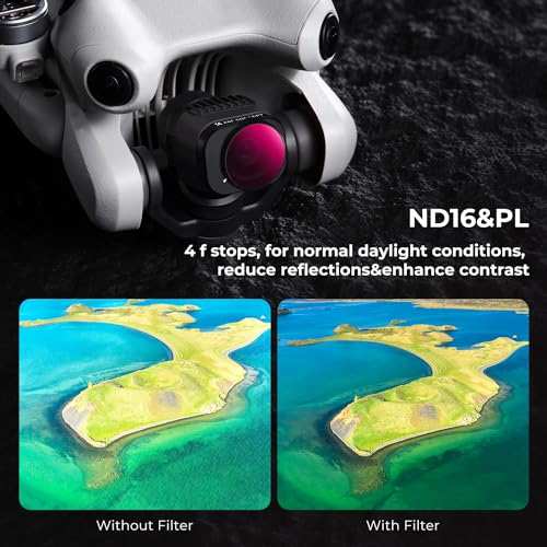 Image of K&F CONCEPT ND16&PL Filter Compatible with DJI Mini 4 Pro | Fixed 4 Stops Light Reduction and Polarizing 2-in-1 Filter, Multi-Function HD Optical Glass - FD031