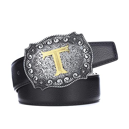Image of HUABOLA CALYN Belt Buckle Men, Western Cowboy Rodeo Small Alphabet Letter ABCDMRJ to Z Initial Belt Buckles for Women