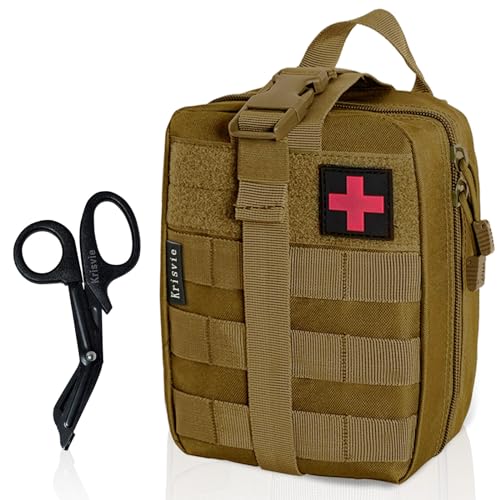 Krisvie Tactical EMT Medical - Bolsa de Nailon 1000D con Parche de Primeros Auxilios (Canela)
