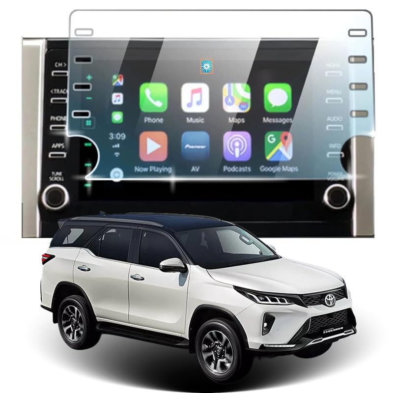 PROTECTERR Car Screen Protector for Toyota Fortuner |2021 - Running| - 8 Inch, Anti-Scratch, Easy Installation, Clear Touchscreen Guard, Infotainment System Protection (Not a Tempered Glass)