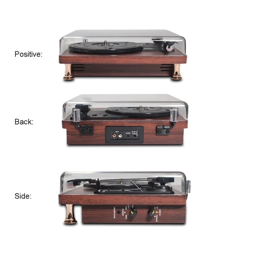 Giradischi Lettore Musicale Giradischi in Vinile Altoparlanti Bluetooth Grammofono Vintage Giradischi per Dischi a 33/45/78 Giri