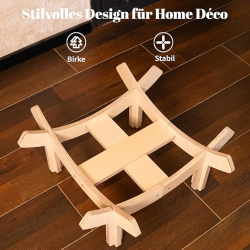 CheerPals Erhöhtes Katzenbett Blumenform, 55cm L&W Großes Katzensofa, Stilvoll Katzenstuhl mit Hochelastischer Weich Kissen, Katzenmöbel zum Schlafen für Alle Katze