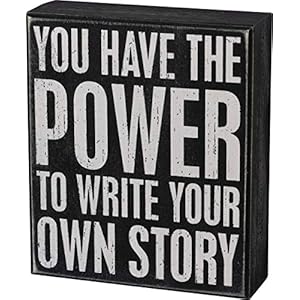 Primitives by Kathy 104104 Classic Black and White Box Sign, 5.5 x 6.5-Inches, Write Your Own Story Primitives by Kathy 104104 Classic Black and White Box Sign 55 x 65 Inches Write Your Own Story