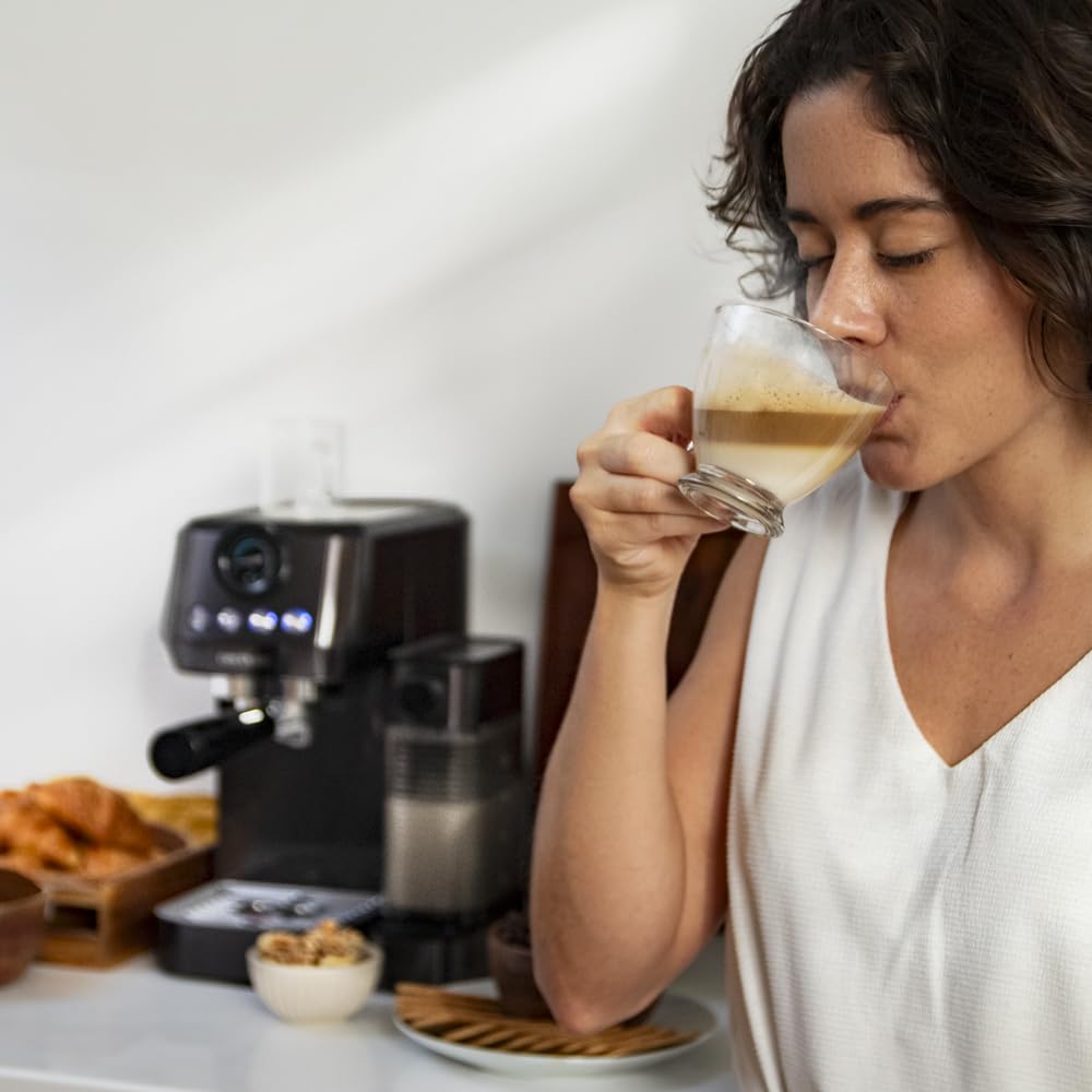 Cecotec semi-automatic espresso machine Power Espresso 20 Steel Pro Latte. 1350 W, Thermoblock, ForceAroma technology with 20 bars, full milk tank, instant cappuccino, cup warmer, double