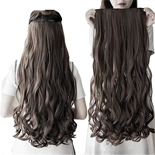 Image of Artifice 5 Clips 32 INCH Curly Wavy Hair Extensions for Women Natural Soft Clip on Synthetic Thick Hairs Style for Any Event for Girls Natural Dark Brown
