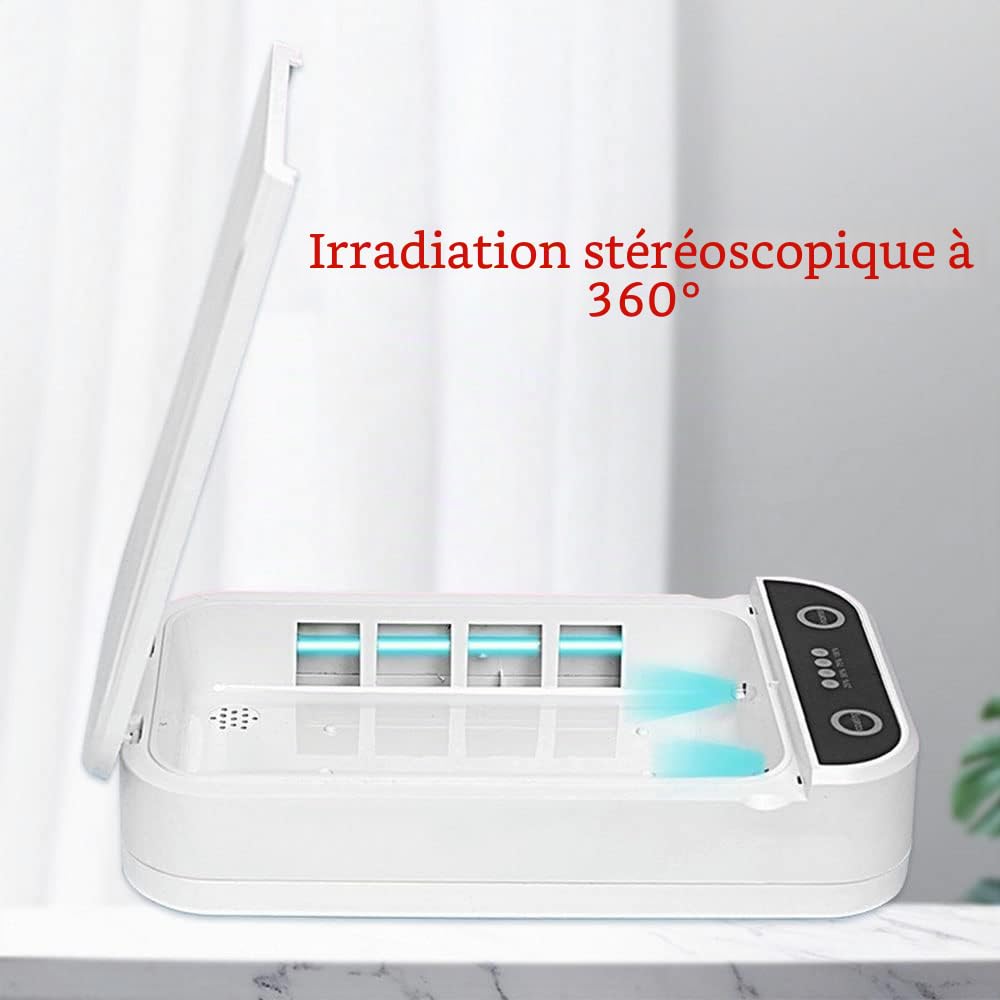 Boîte de stérilisation UV pour téléphone et objets personnels, bactéries nettoyantes ultraviolettes, port de charge USB, pour téléphone, masques et bijoux