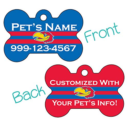 Kansas Jayhawks 2-Sided Pet Id Dog Tag | Officially Licensed | Personalized for Your Pet