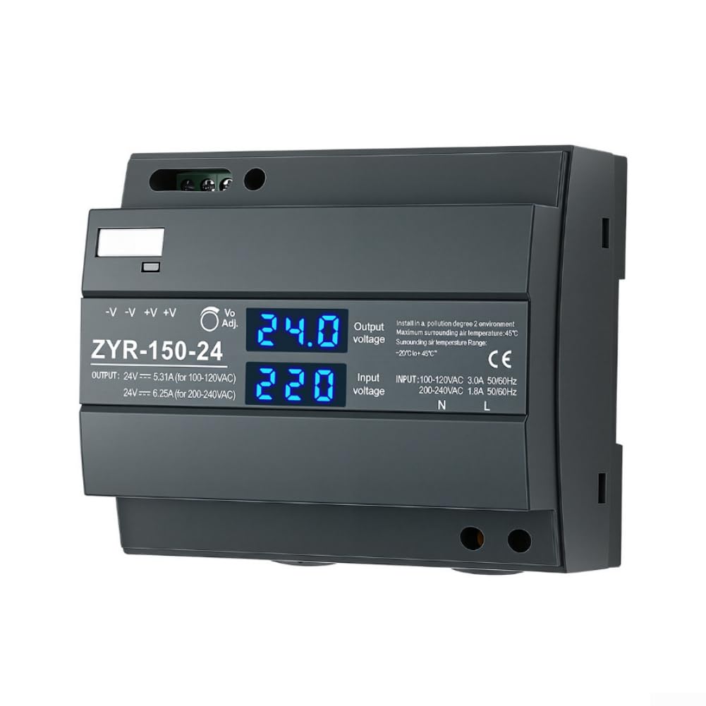 Alimentatore di rete a commutazione 150 W 12/24 V display digitale DIN (24