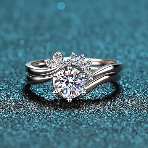 14K Gold Womens Wedding Ring Sets,1 Carat Diamond Engagement Rings(D-color Ideal Cut VVS1 Clarity)3