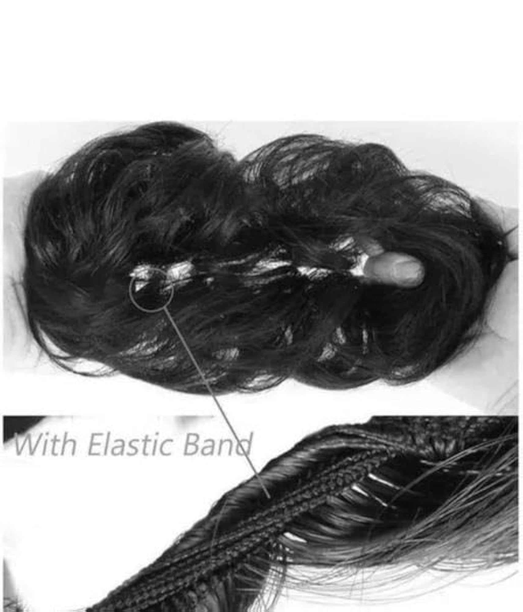 Synthetic Hair Bun Extension Juda Donut Scrunchie for Women, Black