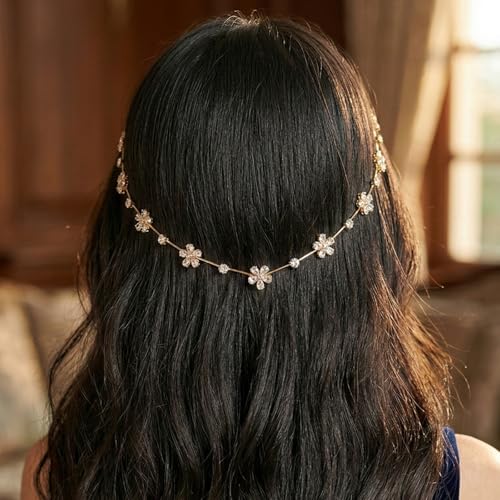 Image of Tiara for Women Stylish Rhinestone Crown Hair Accessory Bridal Princess Crystal Headpiece for Wedding Party Prom Birthday Bride Hair Jewelry Girls Fashion Crown
