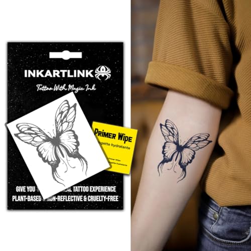 INKARTLINK Semi Permanent Tattoo, Temporary Tattoo, party tattoo, beautiful and realistic design, fun tattoo experience, cruelty-free, non-reflective, waterproof (Butterfly 17)