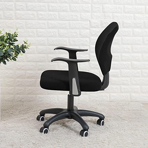 Image of CALANDIS Polyester Office Computer Chair Stretchable Rotating Chair Seat Covers Black