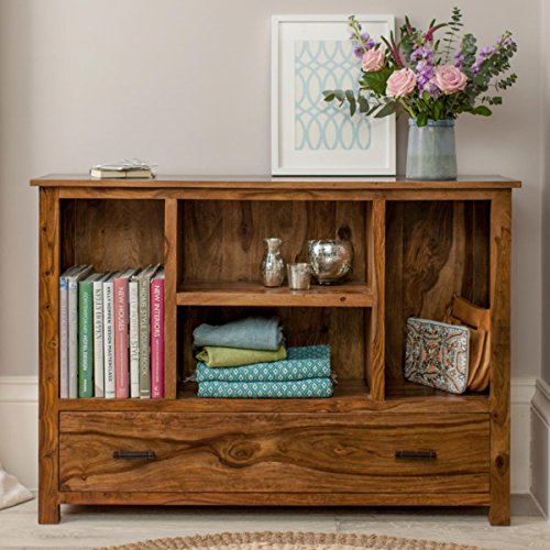 Image of The Attic Colorado Console Table|Console Table for Living Room Foyer|Solid Wood Classy Console Table|Honey Matte Finish